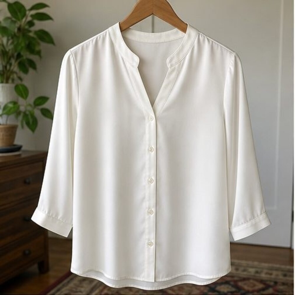 Ivory Tie Neck Blouse